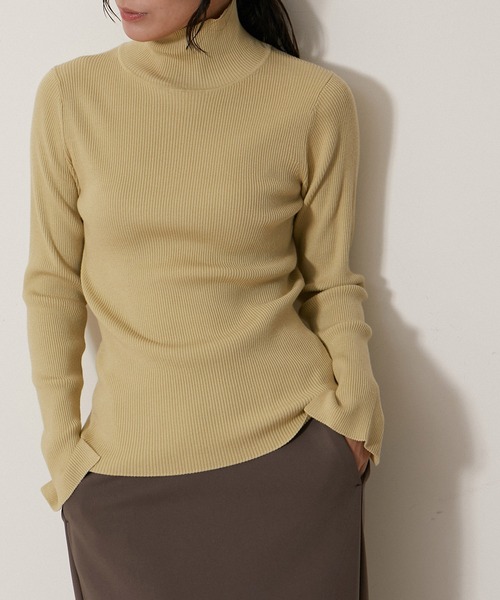 NERGY（ナージー）の「【抗ピル加工】リブタートルニット（ニット/セーター・レディース・サックスブルー/キナリ/ミント/オレンジ・FREE）」の14枚目の写真