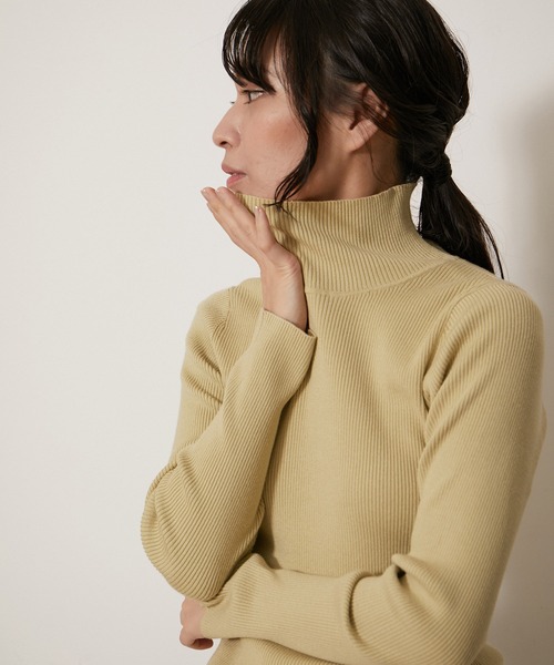 NERGY（ナージー）の「【抗ピル加工】リブタートルニット（ニット/セーター・レディース・サックスブルー/キナリ/ミント/オレンジ・FREE）」の16枚目の写真