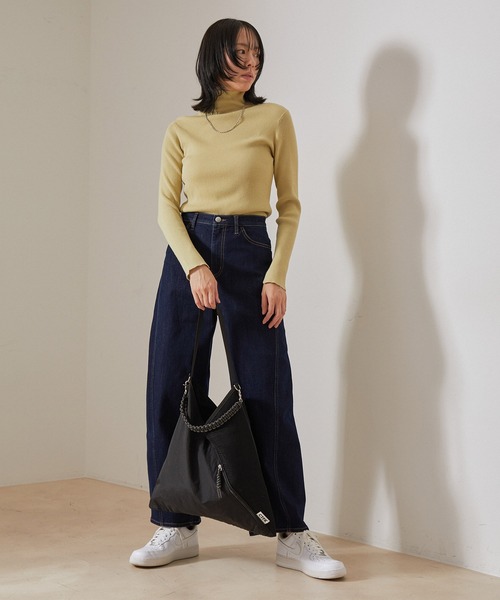 NERGY（ナージー）の「【抗ピル加工】リブタートルニット（ニット/セーター・レディース・サックスブルー/キナリ/ミント/オレンジ・FREE）」の17枚目の写真