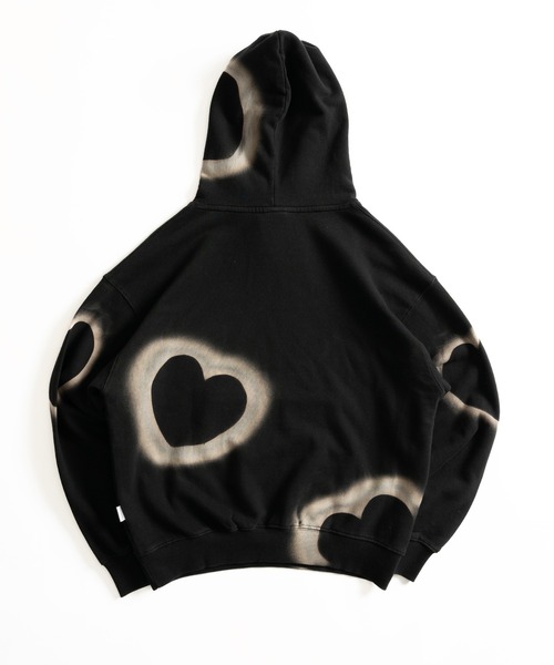 WISH FOR EVER(ウィッシュフォーエバー)の「HEART MOTIF DESIGN HOODIE/ハートモチーフデザインフーディ(パーカー・メンズ・ネイビー/ブラック・MEDIUM/LARGE)」の8枚目の写真