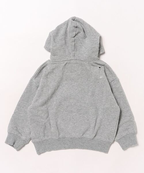 BIG FIELD（ビッグフィールド）の「ムジダメージパーカー（パーカー・キッズ・杢グレー/ライム/レッド・90/100/110/120/130/140/150）」の11枚目の写真