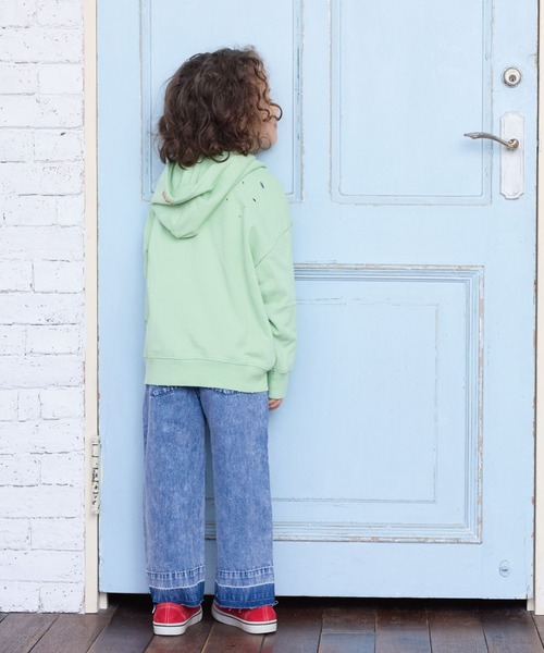 BIG FIELD（ビッグフィールド）の「ムジダメージパーカー（パーカー・キッズ・杢グレー/ライム/レッド・90/100/110/120/130/140/150）」の6枚目の写真