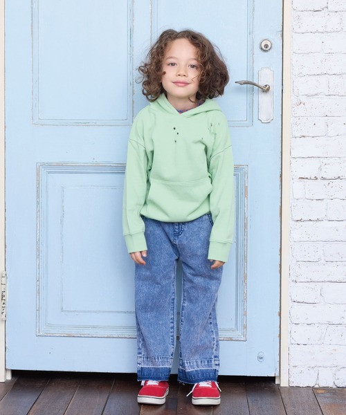 BIG FIELD（ビッグフィールド）の「ムジダメージパーカー（パーカー・キッズ・杢グレー/ライム/レッド・90/100/110/120/130/140/150）」の8枚目の写真