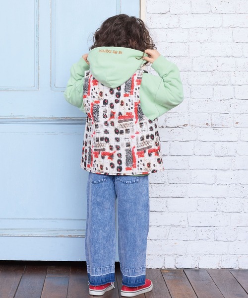 BIG FIELD（ビッグフィールド）の「ムジダメージパーカー（パーカー・キッズ・杢グレー/ライム/レッド・90/100/110/120/130/140/150）」の10枚目の写真