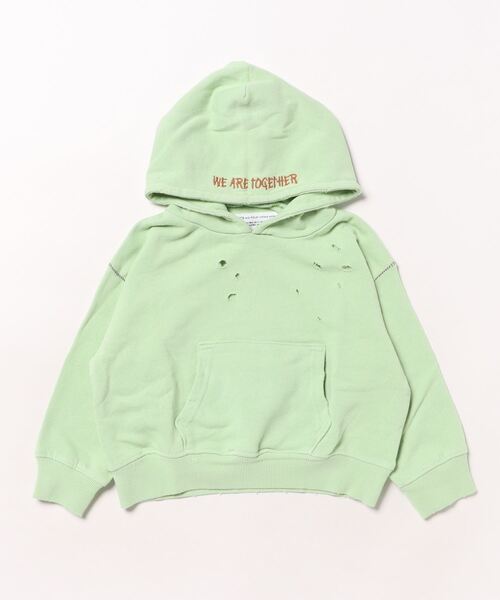 BIG FIELD（ビッグフィールド）の「ムジダメージパーカー（パーカー・キッズ・杢グレー/ライム/レッド・90/100/110/120/130/140/150）」の12枚目の写真