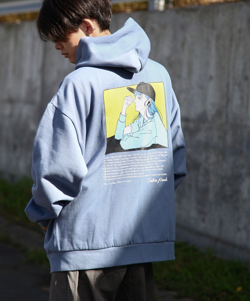 セール】【Selfie freak】 イラスト バックプリント セルフィー