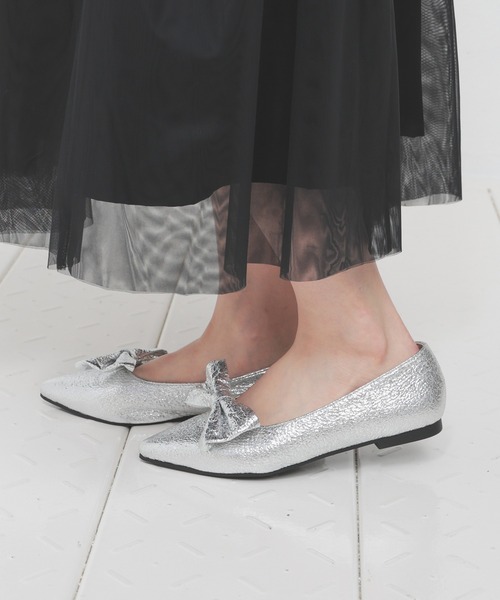 Honeys（ハニーズ）の「２ｗａｙリボンパンプス（パンプス・レディース・ブラック/シルバー・22.5/23.0/23.5/24.0/24.5）」の12枚目の写真