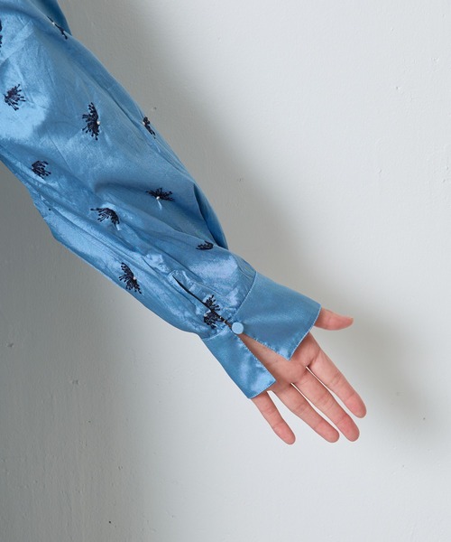 ne Quittez pasヌキテパ　ノースリーブ　ティアードワンピース 青 NE QUITTEZ PAS!（ヌキテパ）の「ne Quittez pas/刺繍ティアード