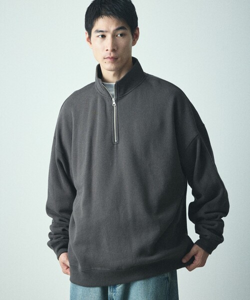 【美品】 プリーツプリーズ プリーツ ハーフジップ スウェット 黒 4 XL セール】FREAK'S STORE/フリークスストア 15oz HEAVY WEIGHT