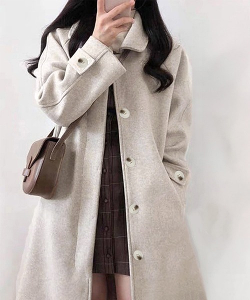 Miniministore(ミニミニストア)の「ステンカラーコートレディース中綿コート冬(トレンチコート・レディース・ブラック/ベージュ・L/XL)」の2枚目の写真