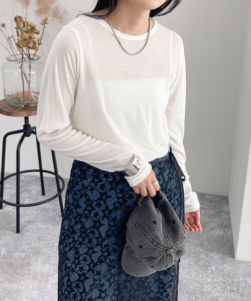 fredy emue(フレディエミュ)の「【新色登場】シアーウォームフライス ロンTシャツ(Tシャツ/カットソー・レディース・ブラック/オフホワイト/ブラック系その他/ベージュ/ライトグレー/ピンク・38)」の12枚目の写真