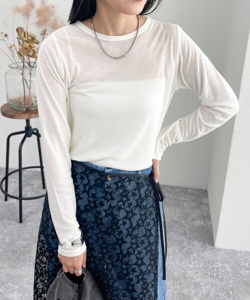 fredy emue(フレディエミュ)の「【新色登場】シアーウォームフライス ロンTシャツ(Tシャツ/カットソー・レディース・ブラック/オフホワイト/ブラック系その他/ベージュ/ライトグレー/ピンク・38)」の15枚目の写真