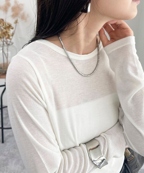 fredy emue(フレディエミュ)の「【新色登場】シアーウォームフライス ロンTシャツ(Tシャツ/カットソー・レディース・ブラック/オフホワイト/ブラック系その他/ベージュ/ライトグレー/ピンク・38)」の16枚目の写真