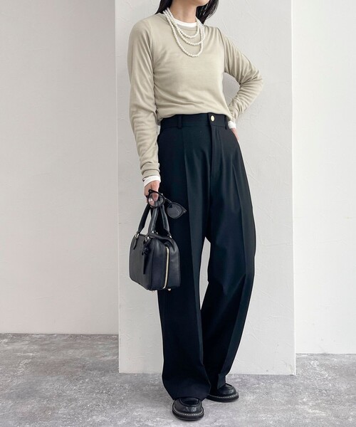 fredy emue(フレディエミュ)の「【新色登場】シアーウォームフライス ロンTシャツ(Tシャツ/カットソー・レディース・ブラック/オフホワイト/ブラック系その他/ベージュ/ライトグレー/ピンク・38)」の18枚目の写真