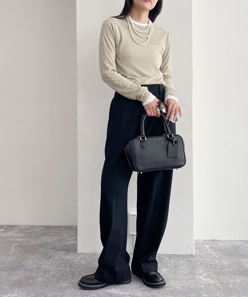 fredy emue(フレディエミュ)の「【新色登場】シアーウォームフライス ロンTシャツ(Tシャツ/カットソー・レディース・ブラック/オフホワイト/ブラック系その他/ベージュ/ライトグレー/ピンク・38)」の21枚目の写真