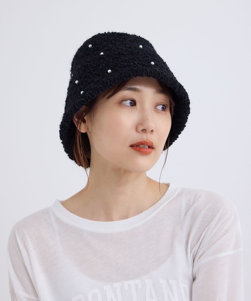ROPE' PICNIC（ロペピクニック）の「パール付きベルハット（ハット・レディース・ブラック/キナリ・FREE）」の2枚目の写真
