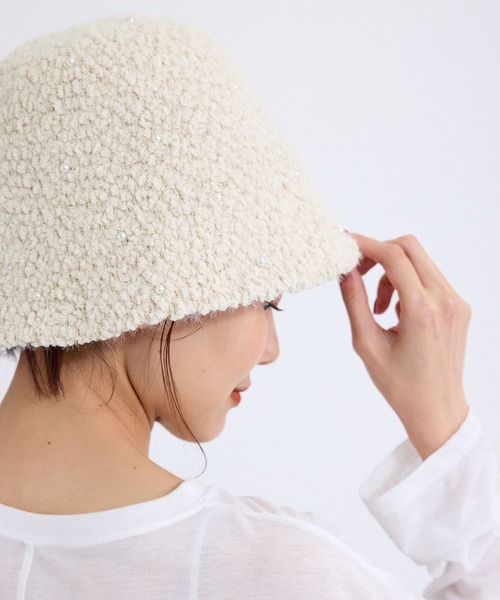 ROPE' PICNIC（ロペピクニック）の「パール付きベルハット（ハット・レディース・ブラック/キナリ・FREE）」の3枚目の写真