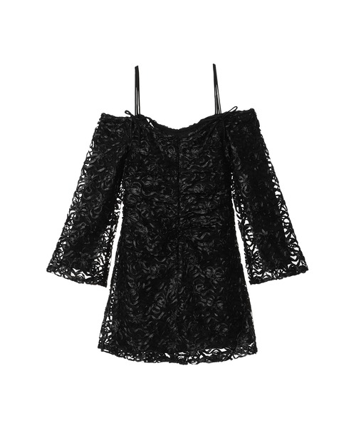 GANNI(ガニー)の「GANNI Ribbon Tulle Mini Dress F8652(ワンピース・レディース・ブラック・34/32)」の5枚目の写真
