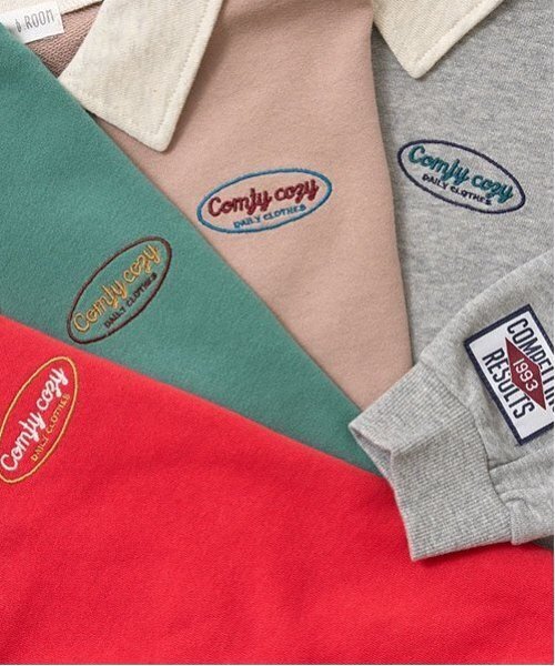 b・ROOM（ビールーム）の「【毛玉バイバイ裏毛】衿付きビッグスウェット（スウェット・キッズ・ベージュ/トップグレー/レッド/モスグリーン・110cm/100cm/120cm/130cm/140cm/150cm）」の10枚目の写真