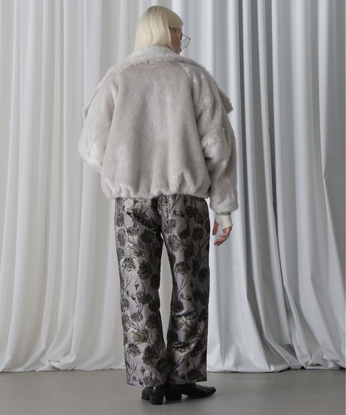 mici（ミチ）の「(mici)ビッグカラーショートコート（その他アウター・レディース・グレー/ブラウン・SMALL/MEDIUM）」の6枚目の写真