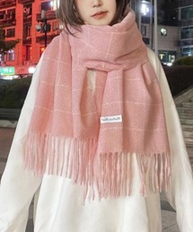 MONCLER フリンジ マフラー ピンク系 フリンジマフラー