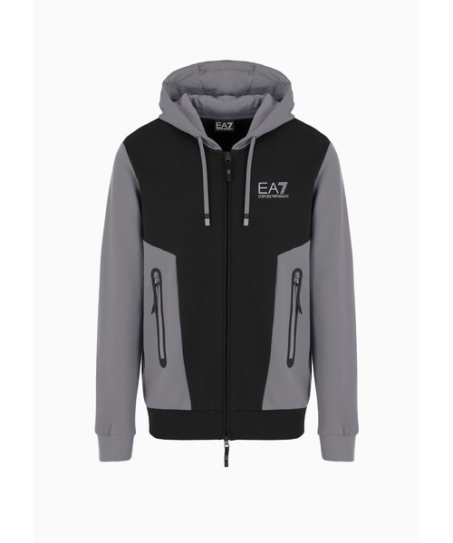 EMPORIO ARMANI EA7(エンポリオアルマーニイーエーセブン)の「【エンポリオ アルマーニ EA7】Athletic Colour Block フード付きスウェットシャツ コットン混紡素材(スウェット・メンズ・ブラック・SMALL/MEDIUM/LARGE/X-LARGE/X-SMALL)」の5枚目の写真