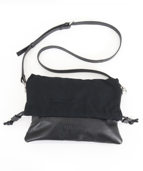 ADAM PATEK(アダムパテック)の「【ADAMPATEK】leather switching drawstring bag/レザー切替巾着バッグ(ショルダーバッグ・メンズ・ブラック・FREE)」の6枚目の写真