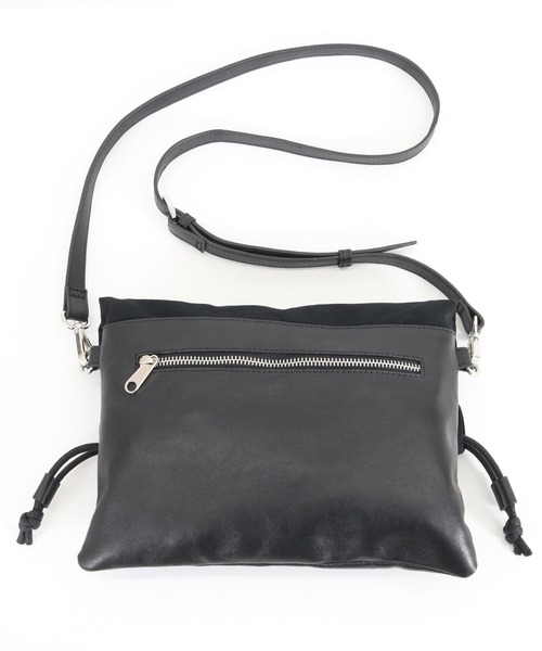 ADAM PATEK(アダムパテック)の「【ADAMPATEK】leather switching drawstring bag/レザー切替巾着バッグ(ショルダーバッグ・メンズ・ブラック・FREE)」の7枚目の写真