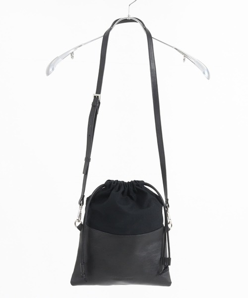 ADAM PATEK(アダムパテック)の「【ADAMPATEK】leather switching drawstring bag/レザー切替巾着バッグ(ショルダーバッグ・メンズ・ブラック・FREE)」の15枚目の写真