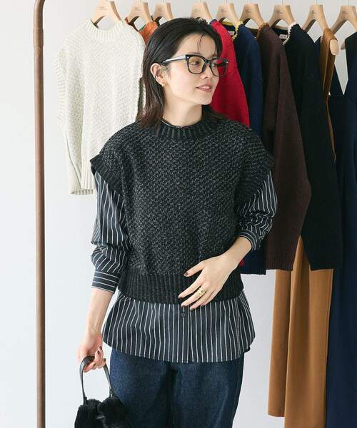 CRAFT STANDARD BOUTIQUE（クラフトスタンダードブティック）の「キナリノコラボ/洗える2wayモールニットベスト/24AW（ベスト・レディース・ブラック/オレンジ/ベージュ/グリーン・FREE）」の6枚目の写真
