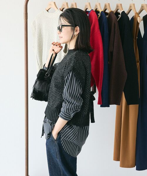 CRAFT STANDARD BOUTIQUE（クラフトスタンダードブティック）の「キナリノコラボ/洗える2wayモールニットベスト/24AW（ベスト・レディース・ブラック/オレンジ/ベージュ/グリーン・FREE）」の8枚目の写真