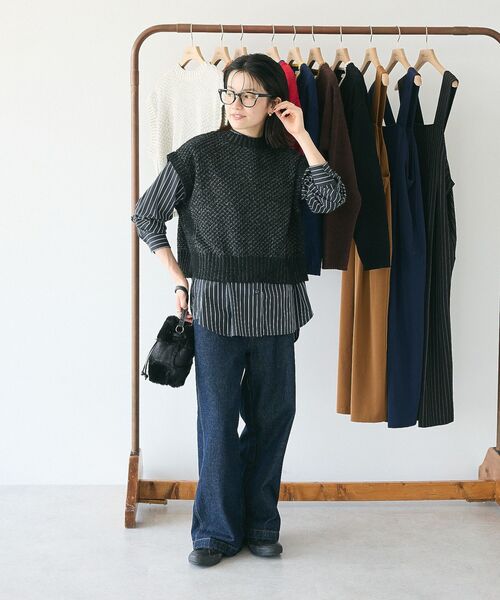CRAFT STANDARD BOUTIQUE（クラフトスタンダードブティック）の「キナリノコラボ/洗える2wayモールニットベスト/24AW（ベスト・レディース・ブラック/オレンジ/ベージュ/グリーン・FREE）」の10枚目の写真