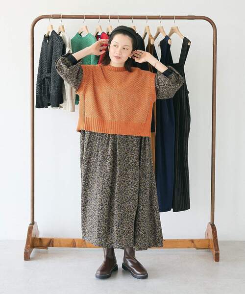 CRAFT STANDARD BOUTIQUE（クラフトスタンダードブティック）の「キナリノコラボ/洗える2wayモールニットベスト/24AW（ベスト・レディース・ブラック/オレンジ/ベージュ/グリーン・FREE）」の18枚目の写真