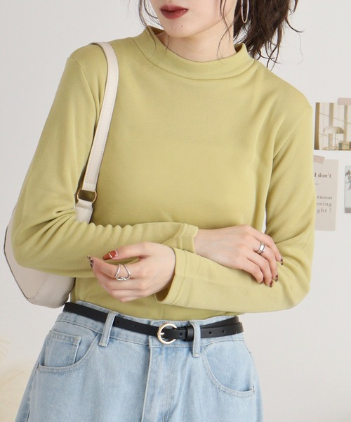 FUNALIVE(ファンアライブ)の「ひまわりオイル加工ハイネック長袖(Tシャツ/カットソー・レディース・オフホワイト/チャコールグレー/ブルー/ブラック/イエロー/ピンク/パープル/テラコッタ/ブラウン・M/L/LL)」の9枚目の写真