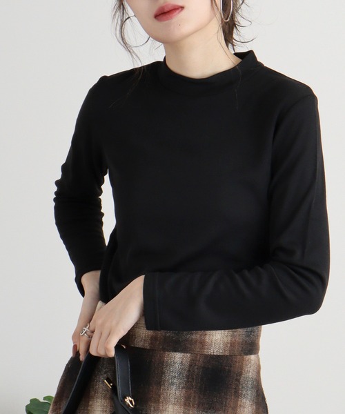 FUNALIVE(ファンアライブ)の「ひまわりオイル加工ハイネック長袖(Tシャツ/カットソー・レディース・オフホワイト/チャコールグレー/ブルー/ブラック/イエロー/ピンク/パープル/テラコッタ/ブラウン・M/L/LL)」の19枚目の写真
