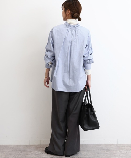 JOURNAL STANDARD relume(ジャーナルスタンダード レリューム)の「《追加8》ハイカウントコットンスタンドカラー2way(シャツ/ブラウス・レディース・ブルー系その他/ホワイト/ブラック・FREE)」の8枚目の写真