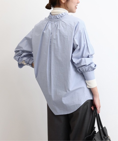 JOURNAL STANDARD relume(ジャーナルスタンダード レリューム)の「《追加8》ハイカウントコットンスタンドカラー2way(シャツ/ブラウス・レディース・ブルー系その他/ホワイト/ブラック・FREE)」の12枚目の写真