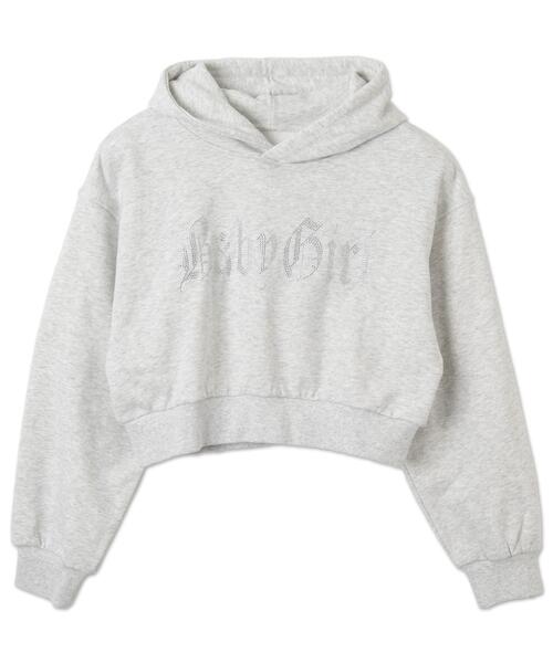 WEGO（ウィゴー）の「WEGO/ラインストーンショートプルパーカー（スウェット・レディース・ピンク/ライトグレー/ブラック・FREE）」の20枚目の写真