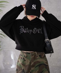 WEGO | WEGO/【24年秋冬新作】ラインストーンショートプルパーカー(スウェット)