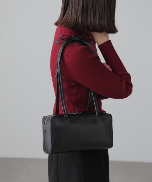 FREE'S MART（フリーズマート）の「◆リボンショルダーバッグ（ショルダーバッグ・レディース・ブラック/ホワイト・ﾌﾘ-）」の3枚目の写真