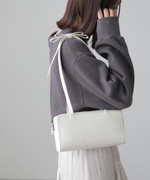 FREE'S MART（フリーズマート）の「◆リボンショルダーバッグ（ショルダーバッグ・レディース・ブラック/ホワイト・ﾌﾘ-）」の12枚目の写真