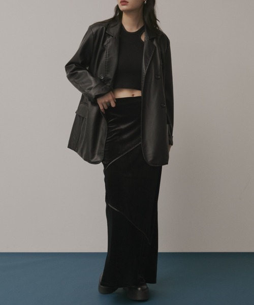 Solace(ソレイス)の「パイピングベロアロングスカート(スカート・レディース・ブラック/ブラウン・FREE)」の20枚目の写真