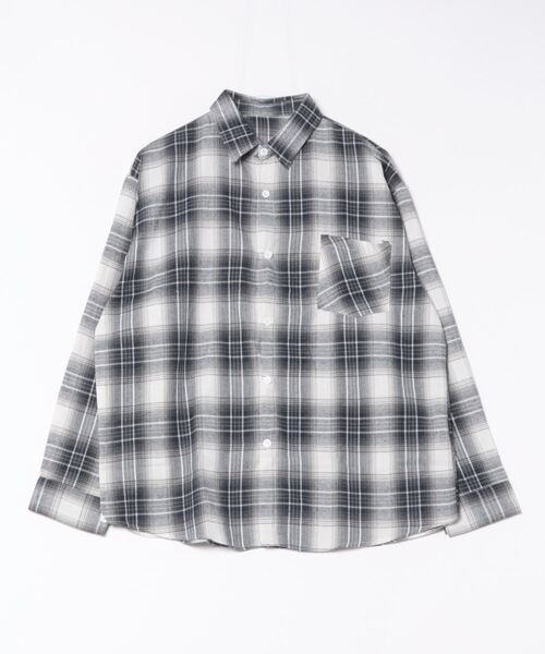 Lilamusant(リラミュゾン)の「【Lilamusant(リラミュゾン)】ルーズシルエットオンブレチェックシャツ オーバーサイズ Y2K 韓国ストリート(シャツ/ブラウス・レディース・ブラック系その他・FREE)」の3枚目の写真