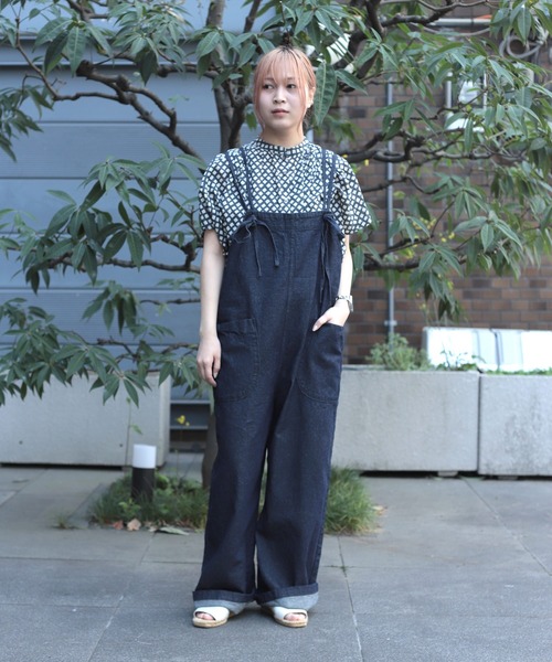 Brocante / ブロカント] インドプリント フロンセシャツ