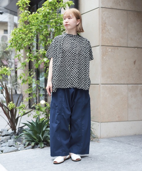 Brocante / ブロカント] インドプリント フロンセシャツ