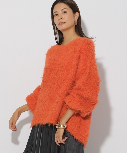 Elura（エルーラ）の「エアリーシャギープルオーバー/150348（ニット/セーター・レディース・チャコールグレー/オレンジ/ライトベージュ・MEDIUM/LARGE）」の3枚目の写真