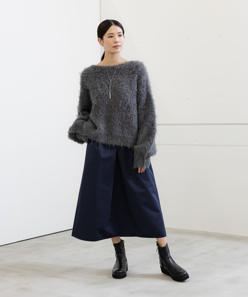 Elura（エルーラ）の「エアリーシャギープルオーバー/150348（ニット/セーター・レディース・チャコールグレー/オレンジ/ライトベージュ・MEDIUM/LARGE）」の4枚目の写真