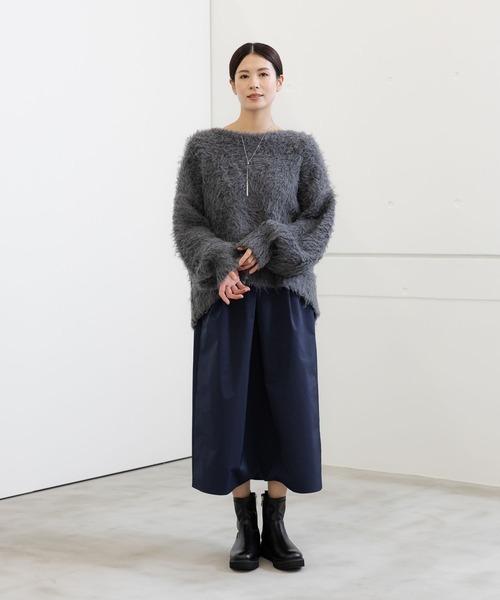 Elura（エルーラ）の「エアリーシャギープルオーバー/150348（ニット/セーター・レディース・チャコールグレー/オレンジ/ライトベージュ・MEDIUM/LARGE）」の5枚目の写真