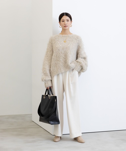 Elura（エルーラ）の「エアリーシャギープルオーバー/150348（ニット/セーター・レディース・チャコールグレー/オレンジ/ライトベージュ・MEDIUM/LARGE）」の7枚目の写真