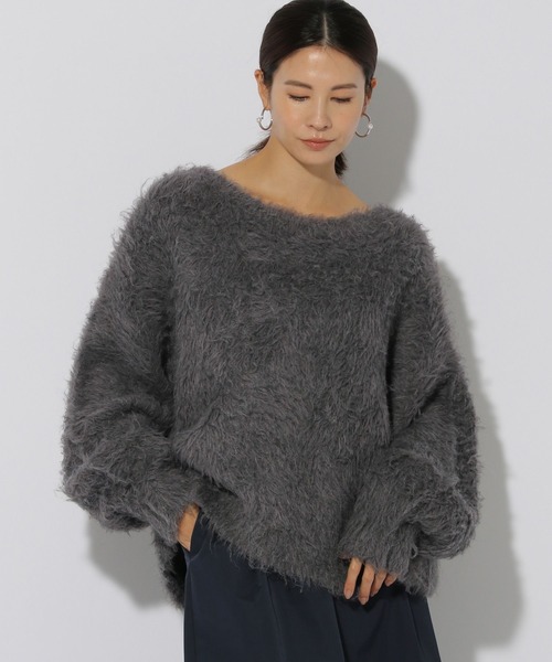 Elura（エルーラ）の「エアリーシャギープルオーバー/150348（ニット/セーター・レディース・チャコールグレー/オレンジ/ライトベージュ・MEDIUM/LARGE）」の14枚目の写真